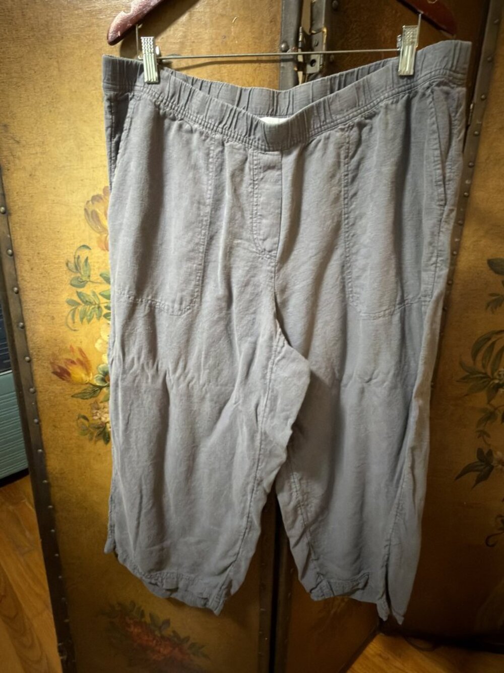 Pure Jill J.Jill Linen Blend Pull On Pants Charcoal Gray XL Petite